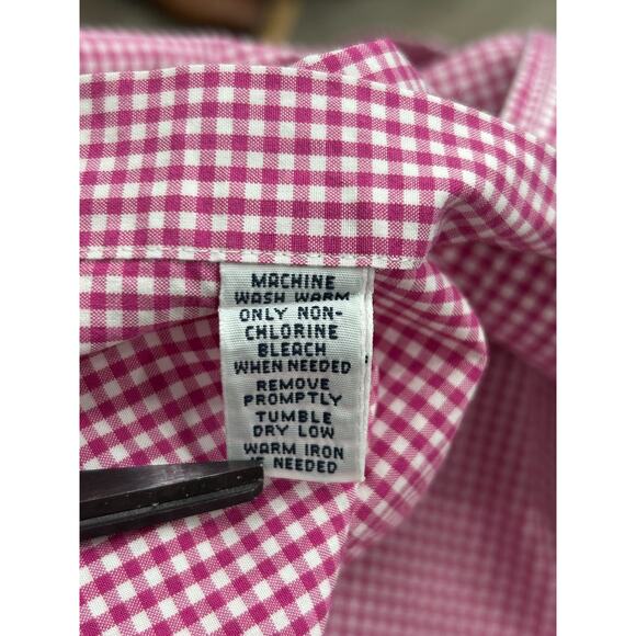 Ralph Lauren Mens Pink Gingham Classic Fit Pony Logo Button Down Shirt Size 16L - Picture 5 of 8